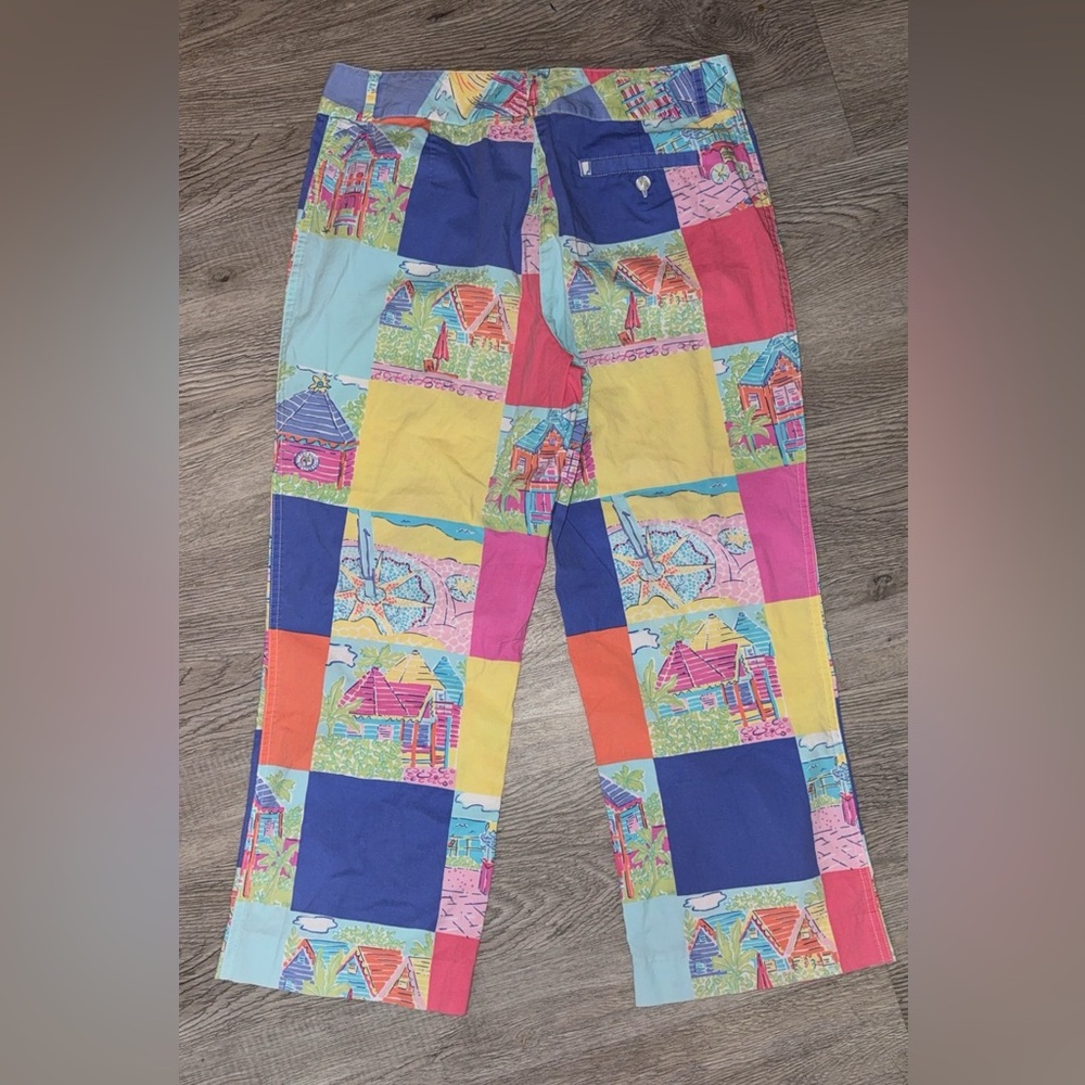 Lilly Pulitzer Patchwork Capris Size 6 Euc - image 2